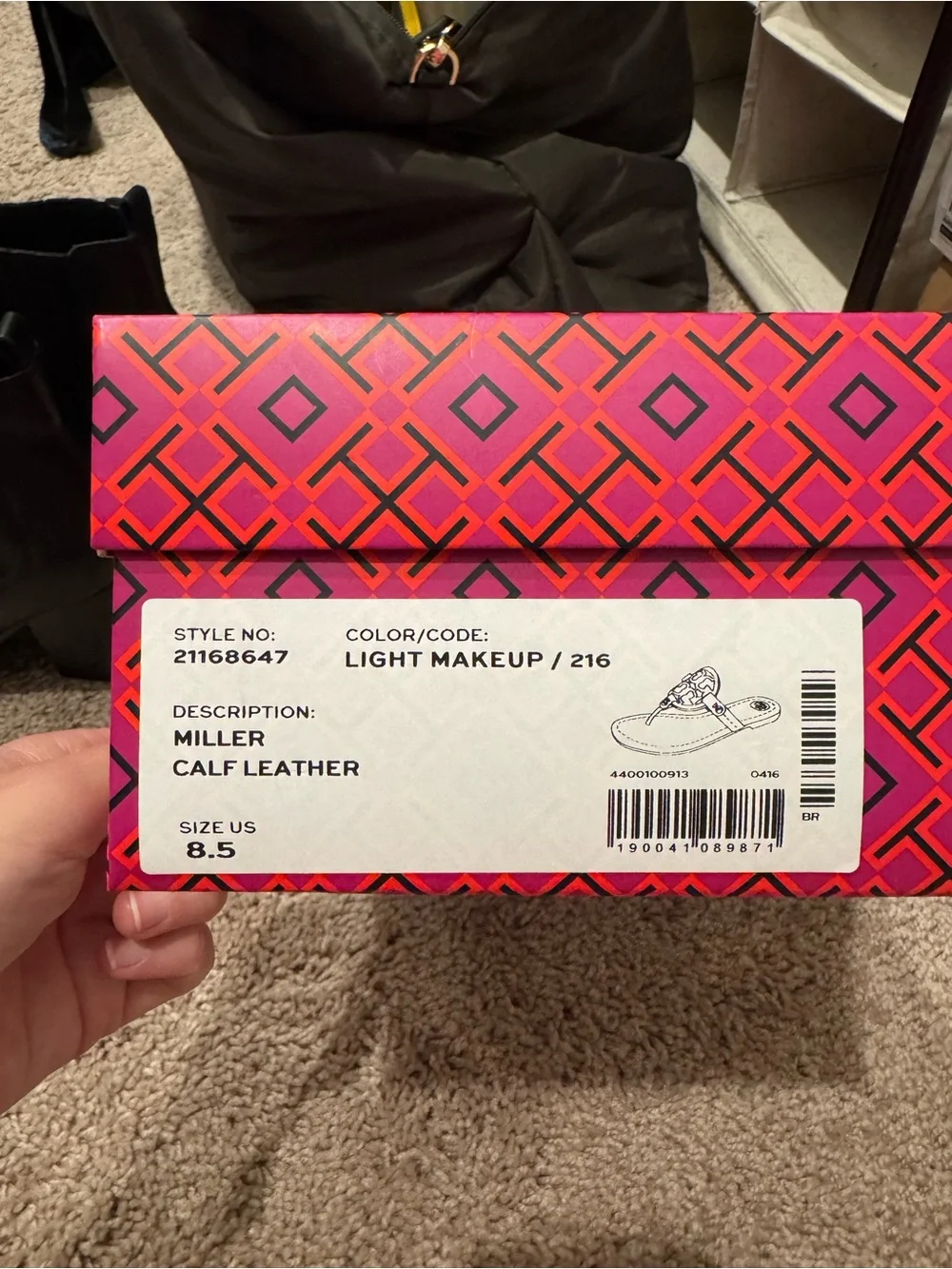 Tory Burch Nude/Tan Miller Logo Thong Sandals